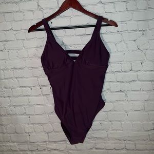 Mossimo Dark Purple‎ One Piece Swimsuit size L
